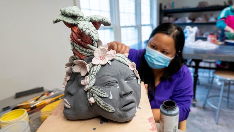 Student working in Goos studio